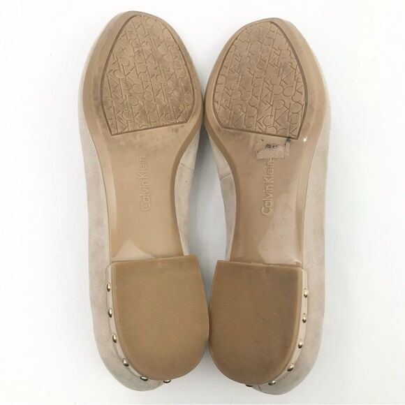 Calvin Klein FREDERICA Cream Suede Ballet Flats - Picture 6 of 13